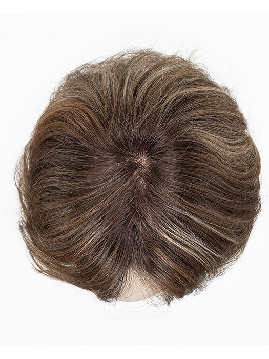 TOBACCO ROOTED 83.26.27 | Medium Brown Blended with Light Auburn, Light Golden Blonde and Dark Strawberry Blonde Blend with Shaded Roots