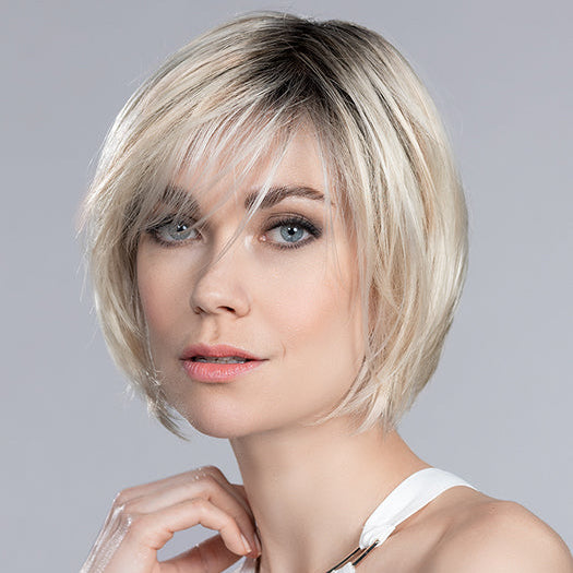 AMY DELUXE by ELLEN WILLE in LIGHT CHAMPAGNE ROOTED 23.24.25 | Lightest Pale Blonde and Lightest Ash Blonde with Lightest Golden Blonde Blend and Shaded Roots