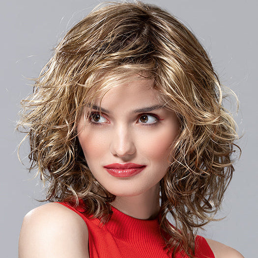 BEACH MONO by ELLEN WILLE in LIGHT BERNSTEIN ROOTED 12.26.27 | Lightest Brown, Light Golden Blonde, and Dark Strawberry Blonde Blend with Shaded Roots