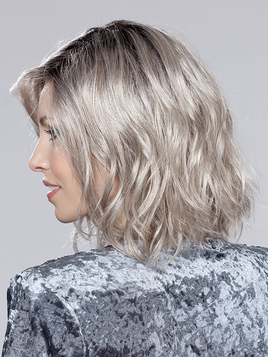 DESTINY by ELLEN WILLE in DARK SNOW ROOTED 56.60.48 | Lightest Brown Blended with Grey and Pearl White with Shaded Roots