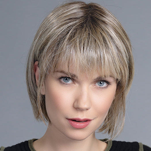 FUN by ELLEN WILLE in SAND MULTI ROOTED 15.22.14 |  Medium/Light Ash Blonde blend with Light Neutral Blonde and Shaded Roots