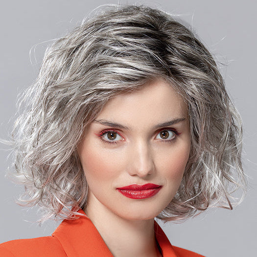 GIRL MONO by ELLEN WILLE in STONE GREY ROOTED 56.60.58 | Lightest Brown and Pearl White with Black/Dark Brown and Grey Blend with Shaded Roots