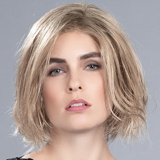 JUST by ELLEN WILLE in SANDY BLONDE ROOTED 16.24.20 | Medium Blonde and Light Strawberry Blonde blend with Lightest Ash Blonde and Shaded Roots