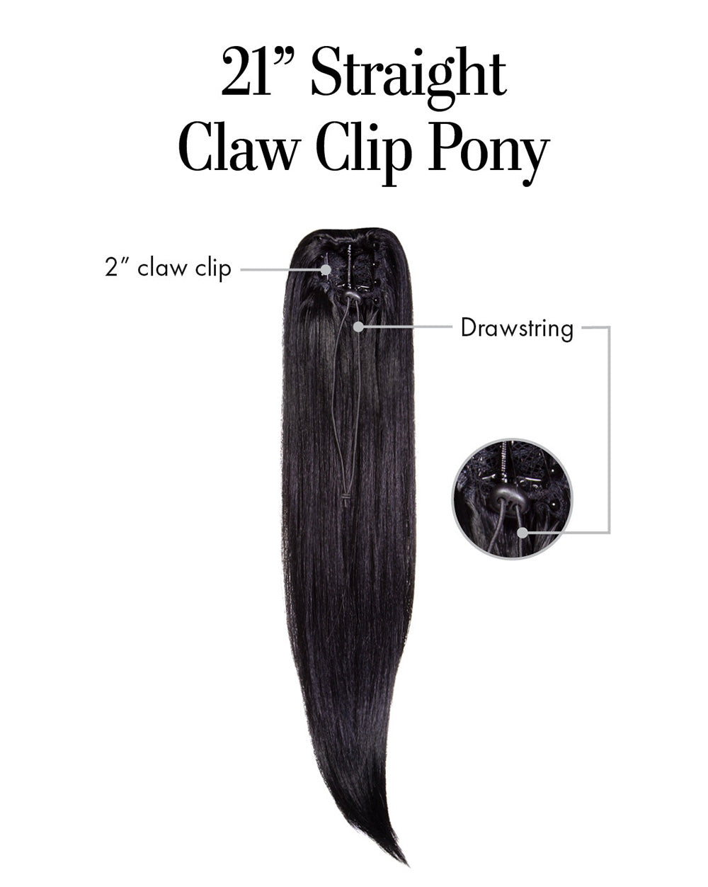 Kim Kimble 21" Straight Claw Clip Pony