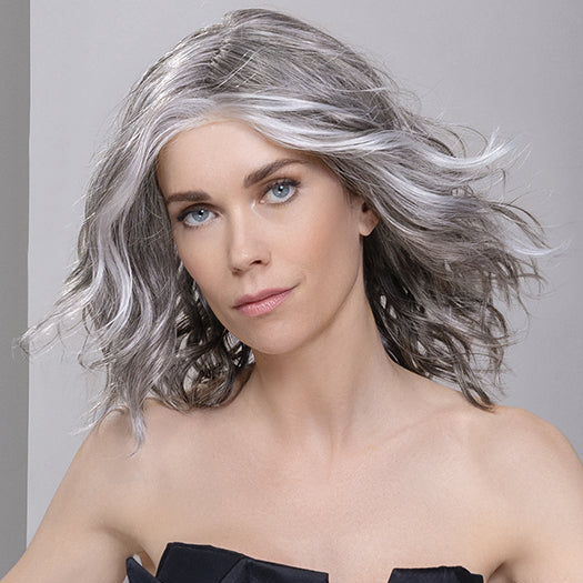 MILA by ELLEN WILLE in DARK_GREY LIGHTED | 39.51.44 Darkest Brown and Black/Dark Brown with Grey Blend Highlights throughout and Concentrated in the front