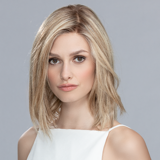 ORBIT by ELLEN WILLE in SANDY BLONDE ROOTED 20.22.16 | Light Strawberry Blonde, Light Neutral Blonde and Medium Blonde Blend with Shaded Roots