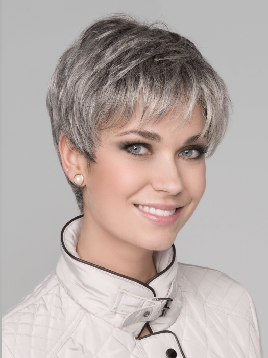 GINGER MONO by ELLEN WILLE in STONEGREY MIX 58.51.56 | Blend of Medium Brown Silver Grey and white | DISCONTINUED COLOR