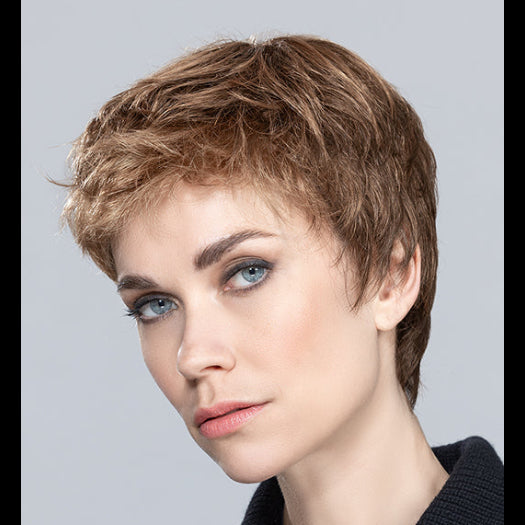 RISK LARGE by ELLEN WILLE in MOCCA LIGHTED 830.31.19 | Medium Brown Blended with Light Auburn and Light Reddish Auburn with Light Honey Blonde with Highlights Throughout and Concentrated in the Front
