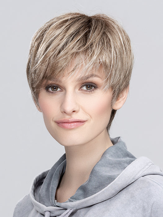 SEVEN MONO PART by ELLEN WILLE in PEARL BLONDE ROOTED 101.14.16 | Pearl Platinum, Medium Ash Blonde and Medium Blonde Blend with Shaded Roots