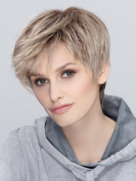 SEVEN MONO PART by ELLEN WILLE in PEARL BLONDE ROOTED 101.14.16 | Pearl Platinum, Medium Ash Blonde and Medium Blonde Blend with Shaded Roots