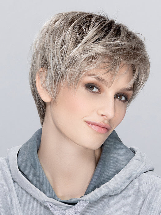 SEVEN MONO PART by ELLEN WILLE in PEARL BLONDE ROOTED 101.14.16 | Pearl Platinum, Medium Ash Blonde and Medium Blonde Blend with Shaded Roots