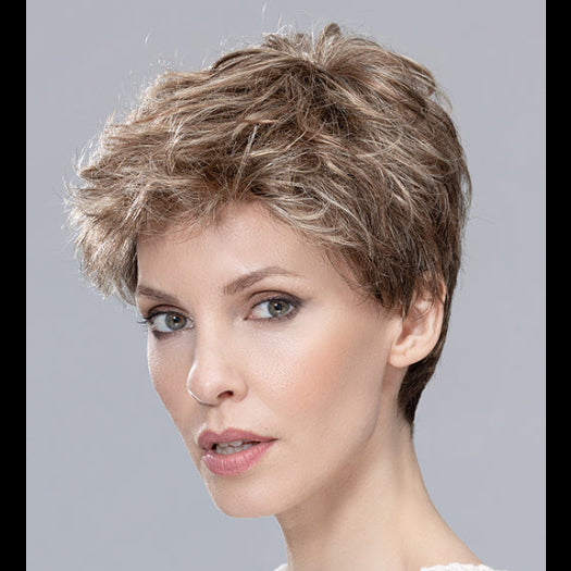 SUN MONO by ELLEN WILLE in DARK SAND ROOTED 12.20.9 | Lightest Brown blended with Light Honey and Medium Warm Brown Blend and Shaded Roots