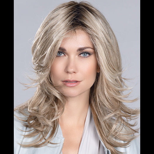 VOICE LARGE by ELLEN WILLE in SANDY BLONDE ROOTED 16.22.20 | Medium Blonde, Light Neutral Blonde, and Light Strawberry Blonde Blend with Shaded Roots