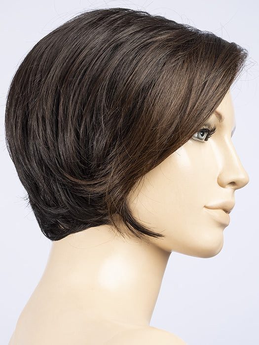DARK BROWN LIGHTED 2.4.8 | Black/Dark Brown with Darkest Brown Blend and Medium Brown Highlights Throughout and Concentrated in the Front with Shaded Roots