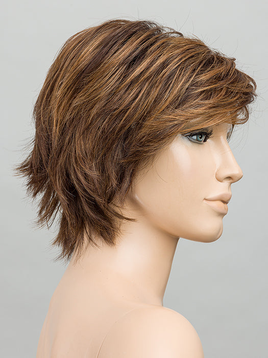 CHOCOLATE ROOTED 830.6.27 | Dark and Medium Brown Blended with Light Auburn Brown and Dark Strawberry Blonde with Shaded Roots