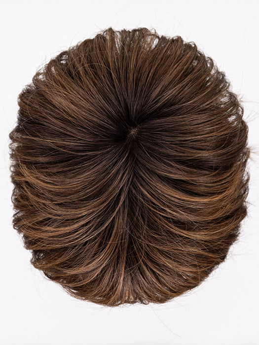 CHOCOLATE ROOTED 830.6.27 | Dark and Medium Brown Blended with Light Auburn Brown and Dark Strawberry Blonde with Shaded Roots