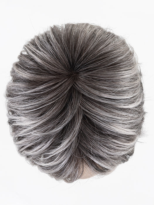 SALT/PEPPER ROOTED 60.23.58 | Darkest and Dark Brown with Grey and Pearl White Blend with Shaded Roots
