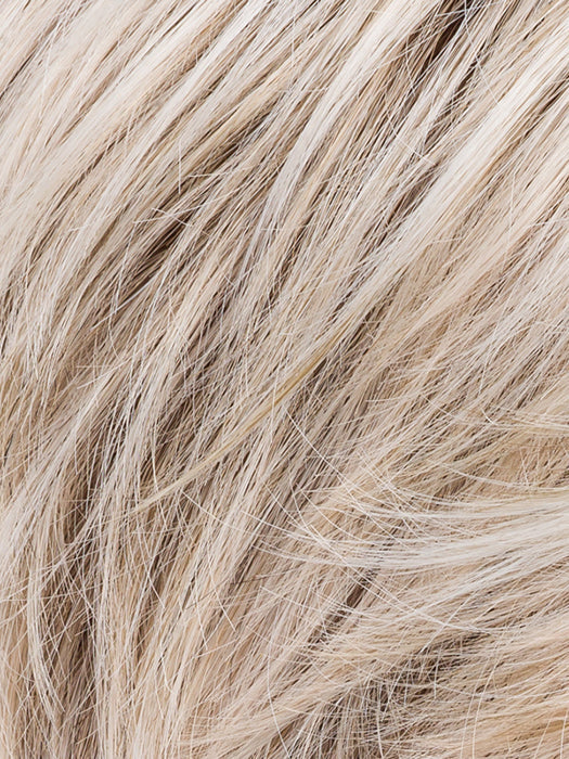 SILVER BLONDE ROOTED60.23.58 | Pearl White and Lightest Pale Blonde Mixed with Dark and Lightest Brown with Grey Blend and Shaded Roots 