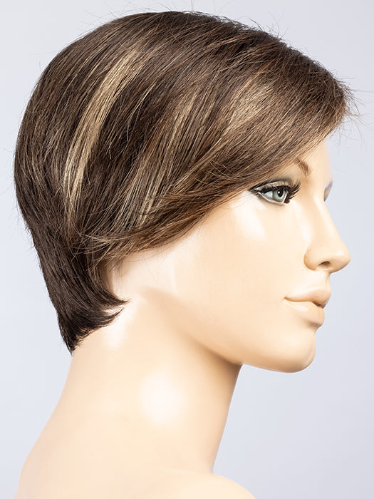 COFFEE BROWN LIGHTED 6.20.27 | Dark Brown and Light Strawberry Blonde with Dark Strawberry Blonde Blend with Highlights Throughout and Concentrated in the Front