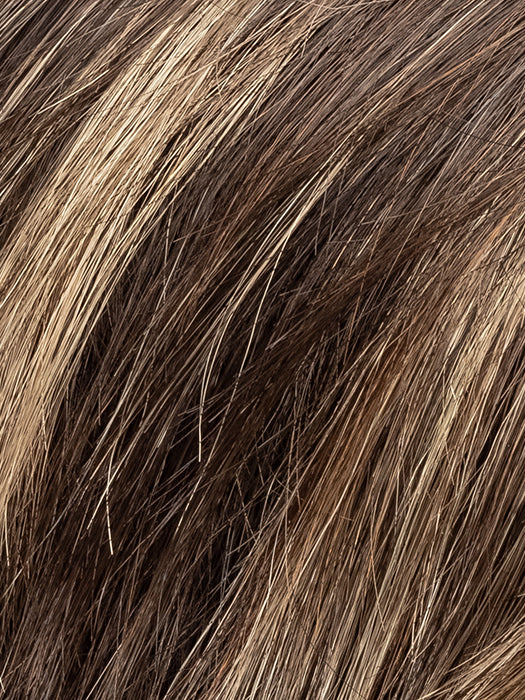 COFFEE BROWN LIGHTED 6.20.27 | Dark Brown and Light Strawberry Blonde with Dark Strawberry Blonde Blend with Highlights Throughout and Concentrated in the Front