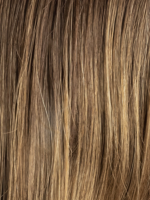 MOCCA ROOTED 830.27.6 | Medium and Dark Brown with Light Auburn and Dark Strawberry Blonde Blend with Shaded Roots