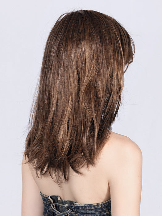 CARRIE by Ellen Wille in MOCCA ROOTED 830.27.6 | Medium and Dark Brown with Light Auburn and Dark Strawberry Blonde Blend with Shaded Roots