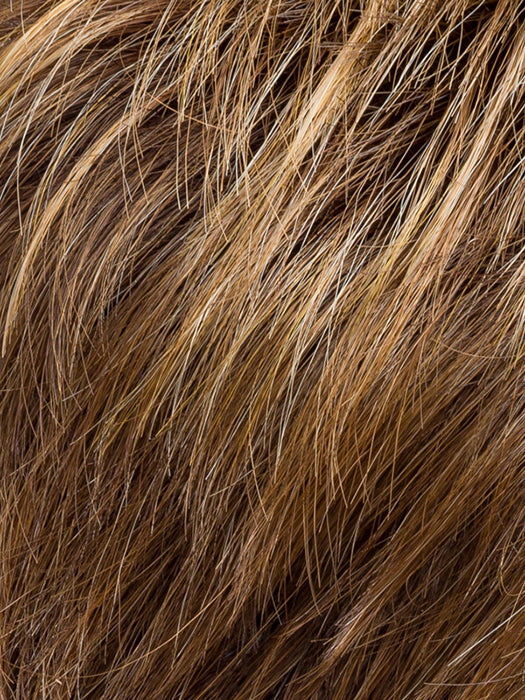 MOCCA ROOTED 830.9.20 | Medium Brown, Light Auburn and Medium Warm Brown with Light Strawberry Blonde Blend and Shaded Roots