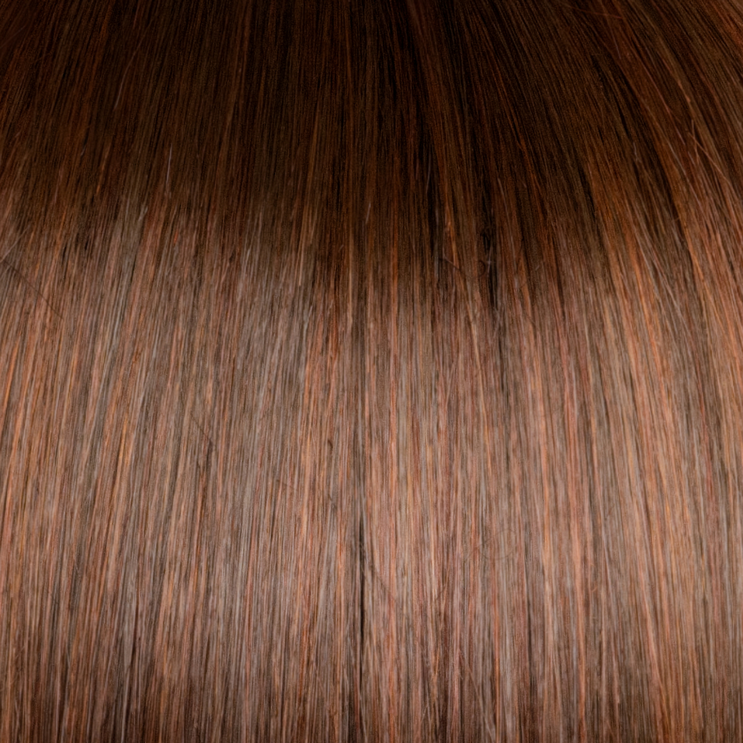Cherry Brown-R - Medium rich brown and soft reddish brown base with medium red highlights. The warm medium brown root tone creates natural transition and dimension.