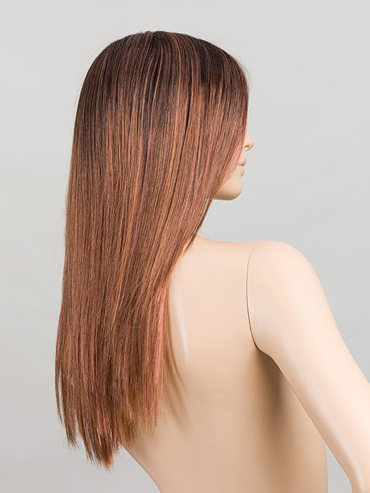 ROSEWOOD TIPPED | Medium Brown, Caramel, and Rose Gold blend with Lighter Tipped Ends and Shaded Roots