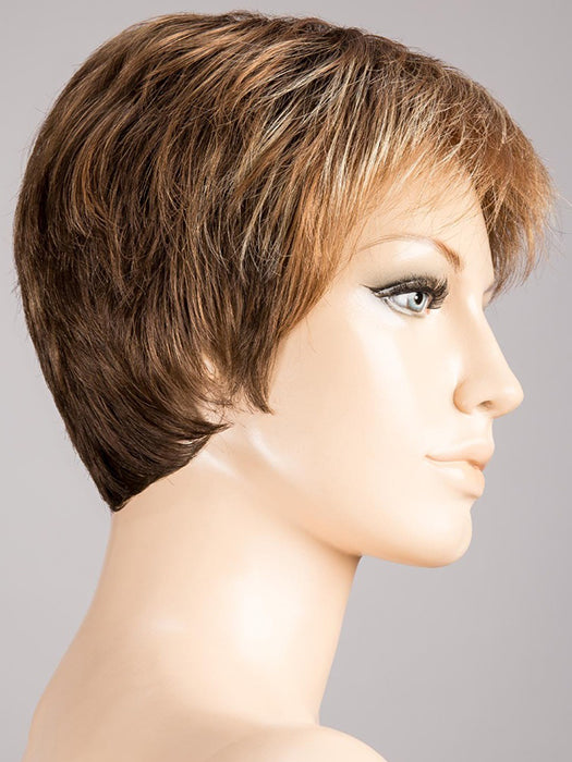 MOCCA LIGHTED 830.27.20 | Medium Brown Blended with Light Auburn and Dark/Light Strawberry Blonde Blend with Highlights Throughout and Concentrated in the Front