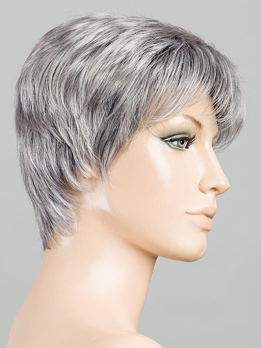 METALLIC GREY ROOTED 60.51 | Pearl White, Darkest/Lightest Brown with Grey Blend with Shaded Roots