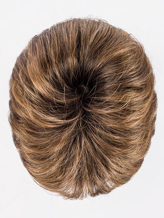 MOCCA ROOTED 830.27.20 | Medium Brown Blended with Light Auburn and Dark/Light Strawberry Blonde Blend and Shaded Roots