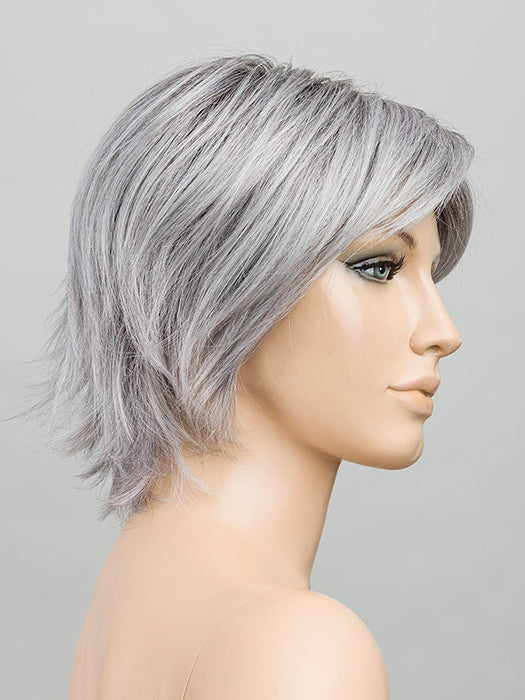 METALLIC GREY ROOTED 60.51.44 | Pearl White, Darkest/Lightest Brown, and Dark Brown with Grey Blend with Shaded Roots