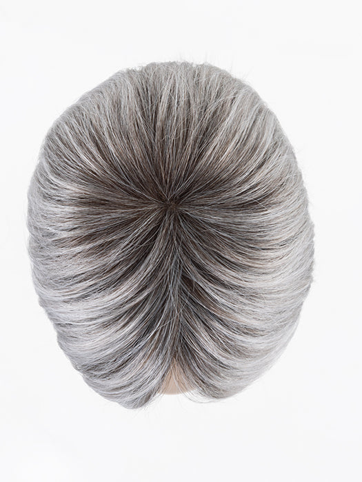 METALLIC GREY ROOTED 60.51.44 | Pearl White, Darkest/Lightest Brown, and Dark Brown with Grey Blend with Shaded Roots