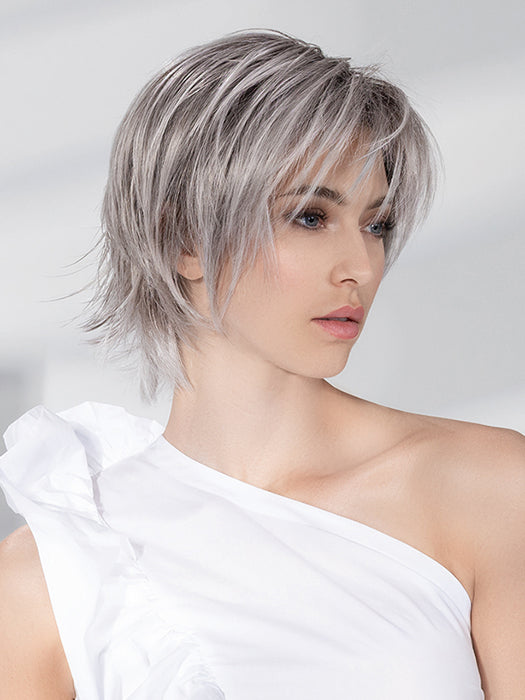 FAME SOFT by Ellen Wille in METALLIC GREY ROOTED 60.51.44 | Pearl White, Darkest/Lightest Brown, and Dark Brown with Grey Blend with Shaded Roots