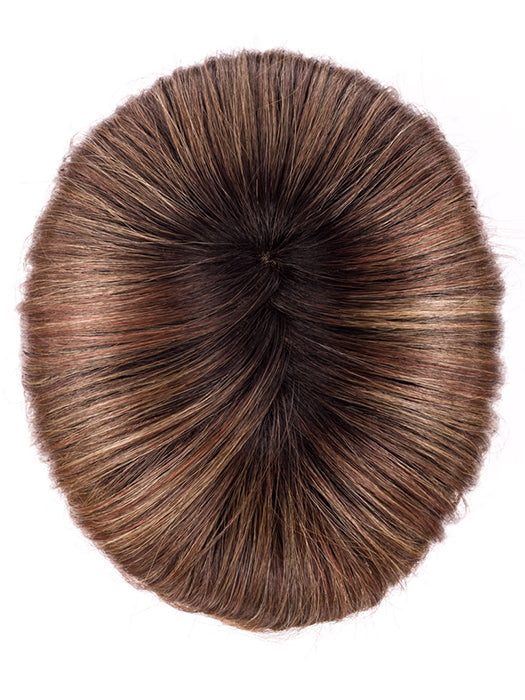 CHOCOLATE ROOTED 830.27.33 | Medium Brown, Light Auburn, Dark Strawberry Blonde, and Dark Auburn Blend with Dark Shaded Roots