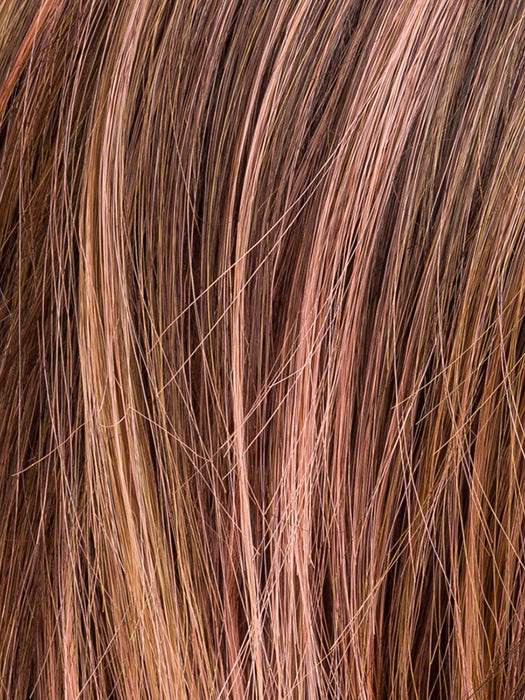 ROSEWOOD LIGHTED | Medium Brown, Caramel, and Rose Gold blend with Highlights Throughout and Concentrated in the Front with Shaded Roots