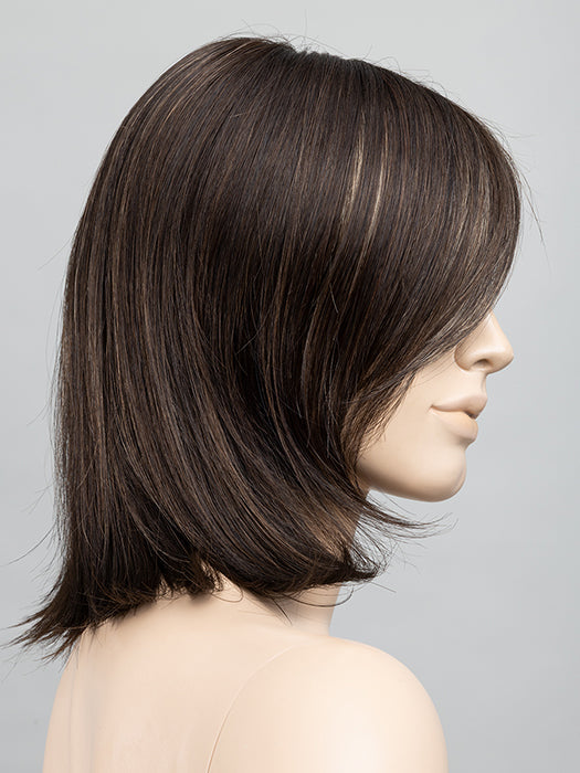 COFFEE BROWN LIGHTED 8.6.20 | Medium Brown and Dark Brown with Light Strawberry Blonde Blend with Highlights Throughout and Concentrated in the Front