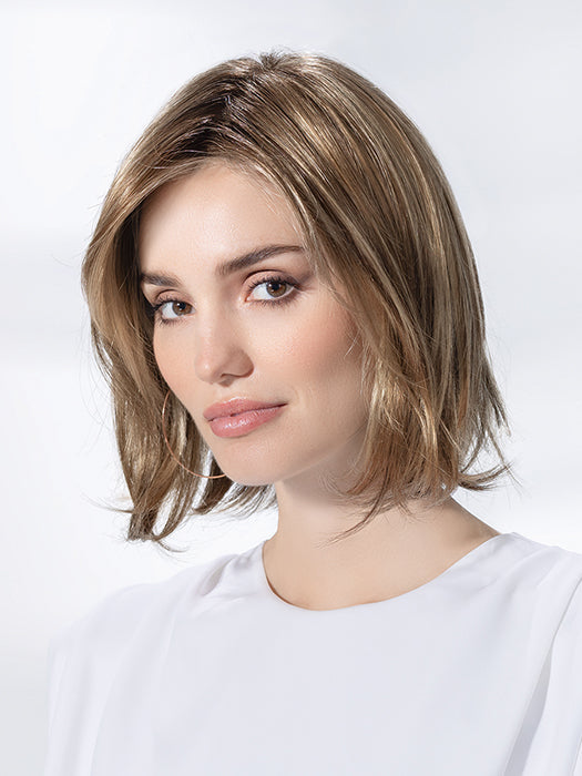 ICONE DELUXE in DARK SAND ROOTED 12.20.22 | Lightest Brown and Light Strawberry Blonde and Light Neutral Blonde Blend with Shaded Roots