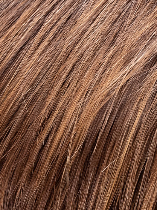 CHOCOLATE ROOTED 830.27.6 | Medium and Dark Brown with Light Auburn and Dark Strawberry Blonde Blend with Shaded Roots
