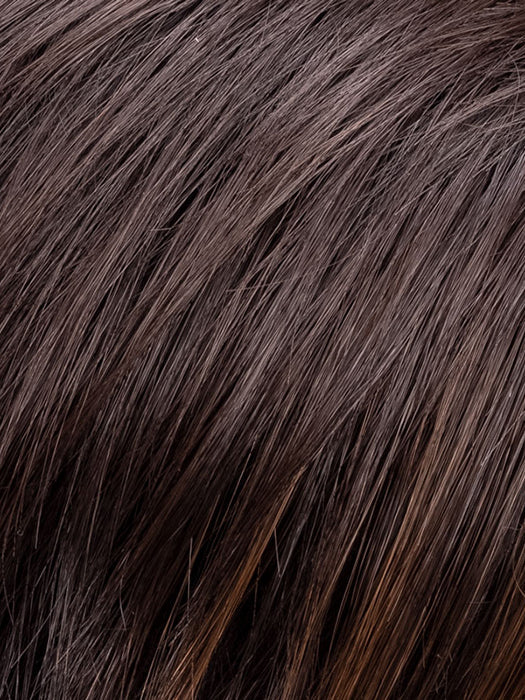 ESPRESSO LIGHTED 2.4.8 | Black/Dark Brown with Darkest Brown Blend and Medium Brown Highlights Throughout and Concentrated in the Front with Shaded Roots