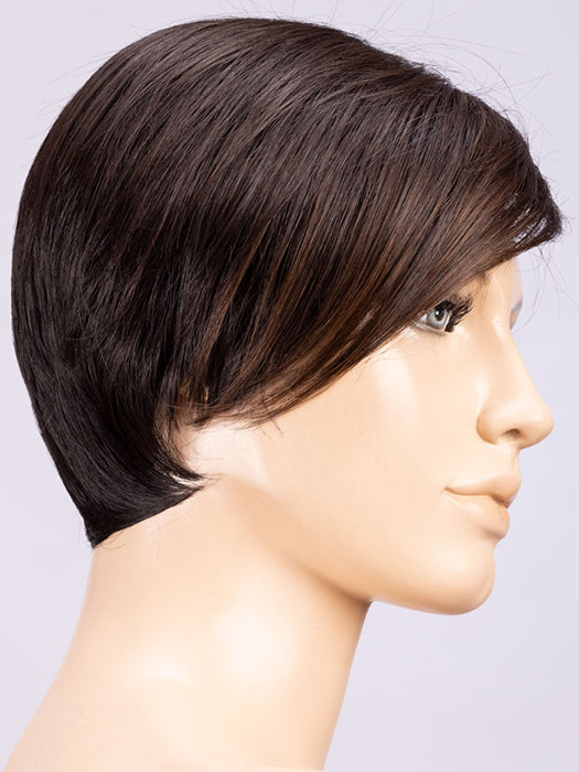 ESPRESSO LIGHTED 2.4.8 | Black/Dark Brown with Darkest Brown Blend and Medium Brown Highlights Throughout and Concentrated in the Front with Shaded Roots