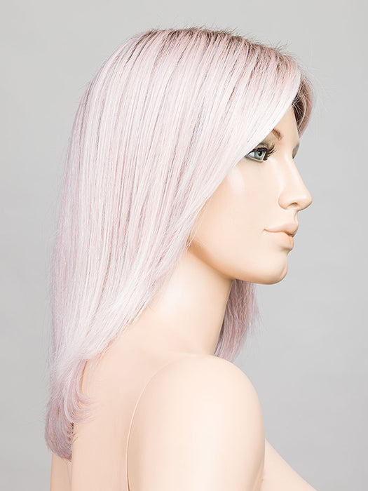 PASTEL-ROSE-SHADED | Pearl Platinum, Silver White and Pastel Pink blend with dark shaded roots