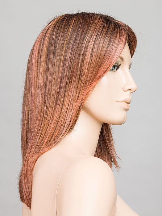 ROSEWOOD-BROWN-SHADED | Medium Brown, Caramel, and Rose Gold blend with Dark shaded Roots