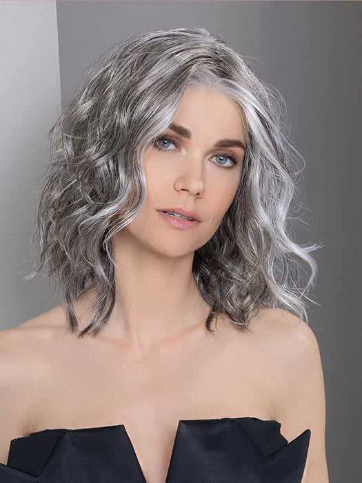 MILA by ELLEN WILLE in DARK_GREY LIGHTED | 39.51.44 Darkest Brown and Black/Dark Brown with Grey Blend Highlights throughout and Concentrated in the front