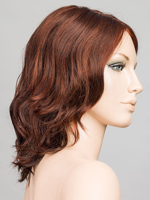 RED VINO LIGHTED 33.130.4 | Dark Auburn, Deep Copper Brown, and Darkest Brown Blend with Highlights throughout and Concentrated in the front