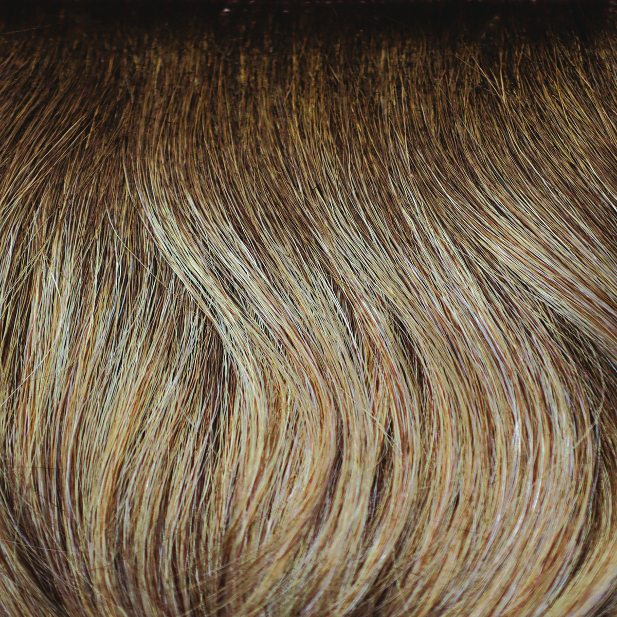 Milk Tea-LR  -  A trendy mixture of warm light brown with a hint of pastel lavender. Medium brown long roots are added to create a vibrant, unique effect.