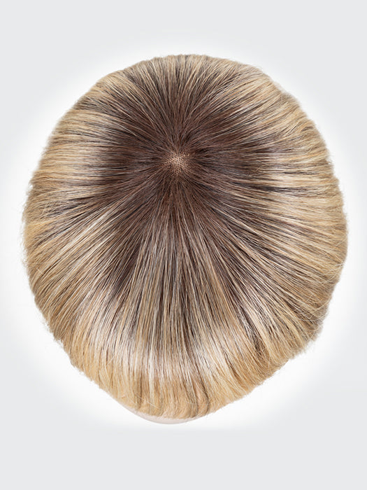 CARAMEL ROOTED 20.14.26 | Light Strawberry Blonde and Medium Ash Blonde with Light Golden Blonde Blend  and Shaded Roots