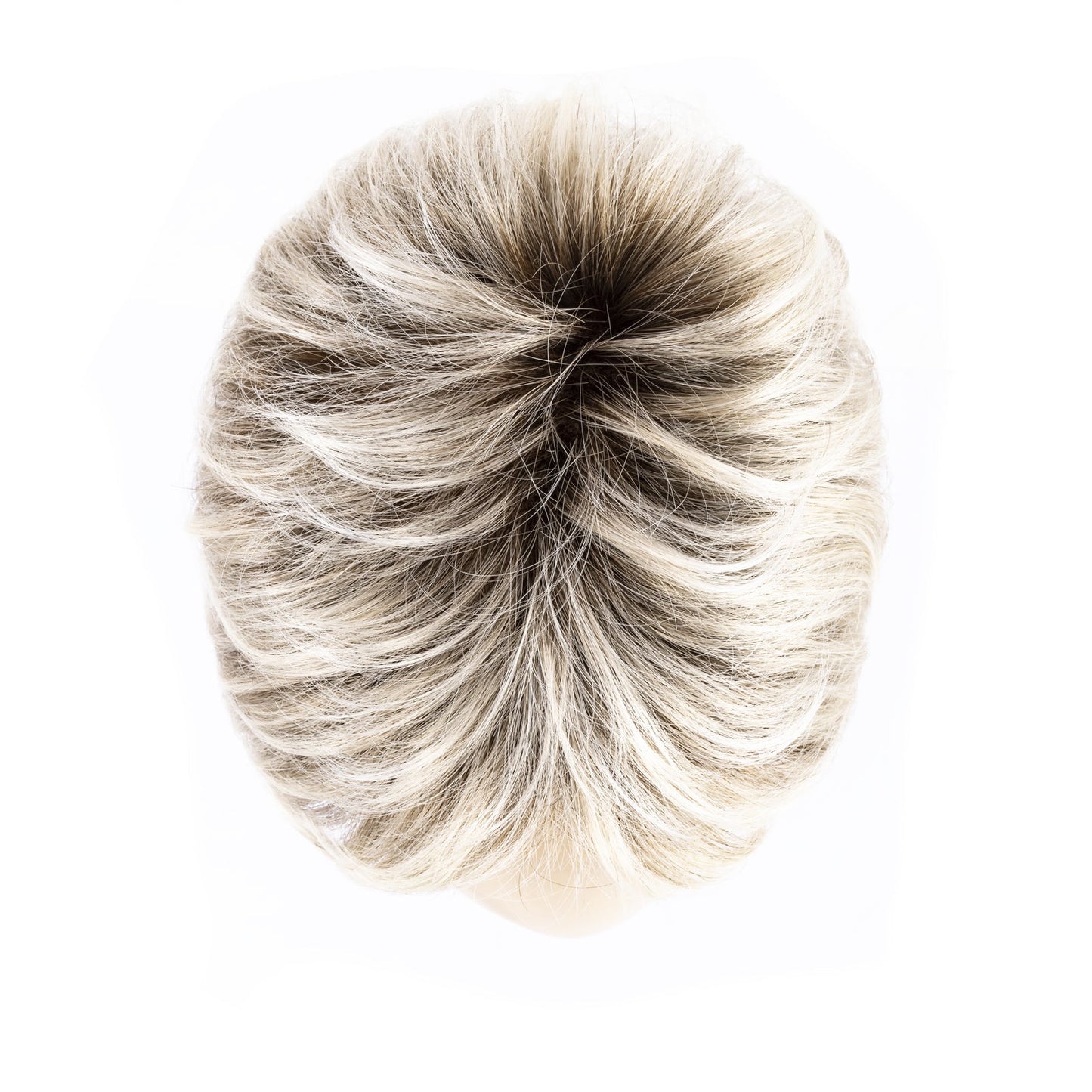 LIGHT CHAMPAGNE SHADED 23.24.60 | Lightest Pale Blonde and Lightest Ash Blonde with Pearl White Blend and Shaded Roots