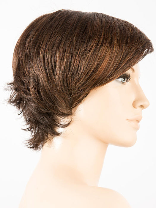 DARK CHOCOLATE LIGHTED 4.33.31 | Darkest Brown and Dark Auburn with Light Reddish Auburn Blend with Highlights Throughout and Concentrated in the Front